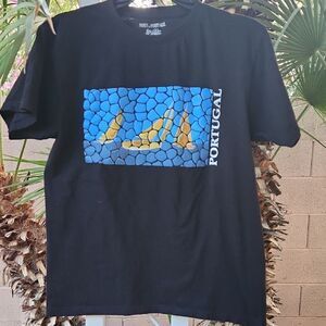 Portugal Black Graphic T-Shirt Womens Medium By New Jamp